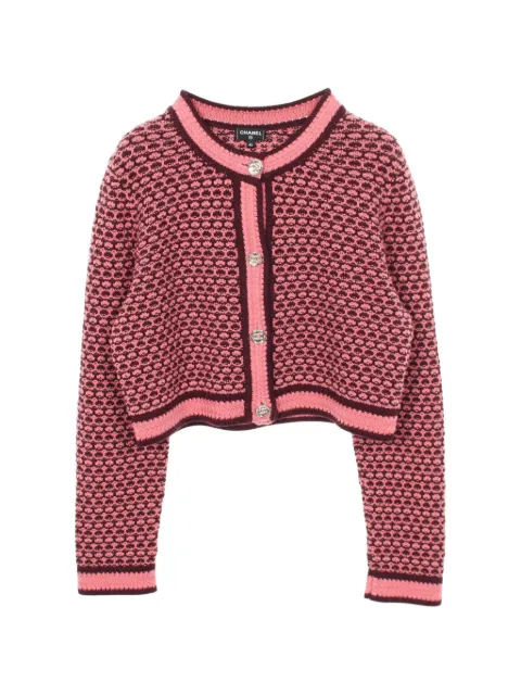 CHANEL Pre-Owned Cocomark cropped cardigan Pink 1069486