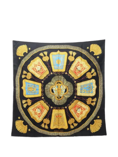 Hermès Pre-Owned 2000s Poste et Cavalerie silk scarf Black 1068406
