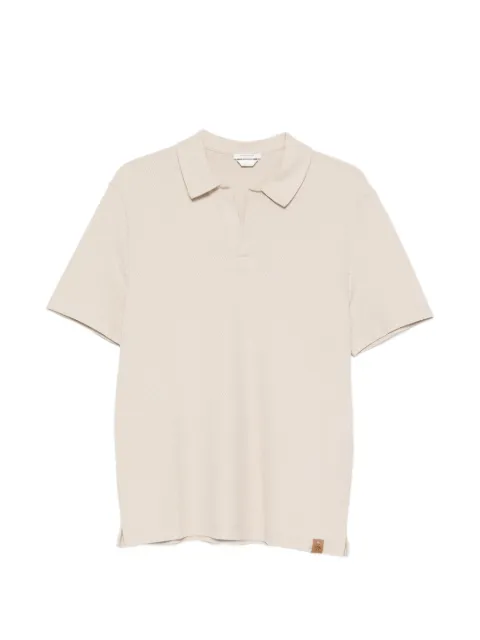 Jacob Cohën piqué-weave V-neck T-shirt Neutrals JUM80031081M4556