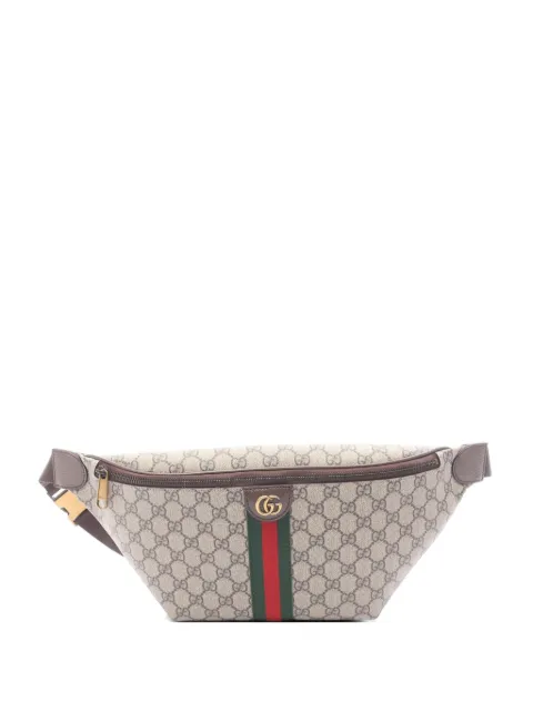 Gucci Pre-Owned 2000s large Offdia GG Supreme Web stripe belt bag Neutrals 1072385