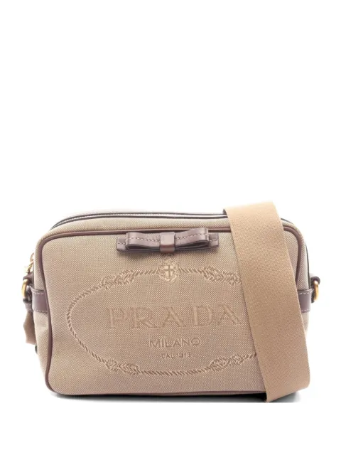 Prada Pre-Owned 2010s jacquard shoulder bag Neutrals 1070800
