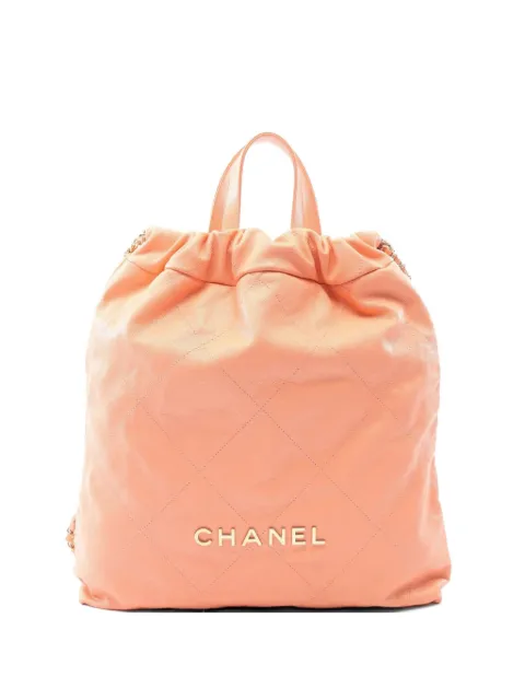 CHANEL Pre-Owned 2021s Chanel 22 quilted backpack Orange 1070893EN047T6A