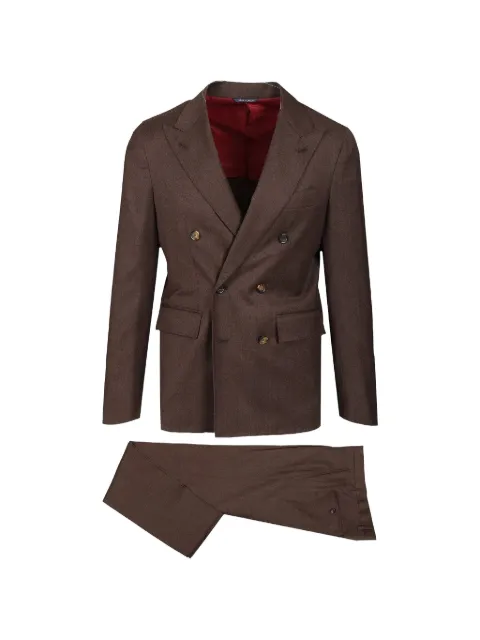 Al Duca D’Aosta 1902 double-breasted flannel suit Brown T25256