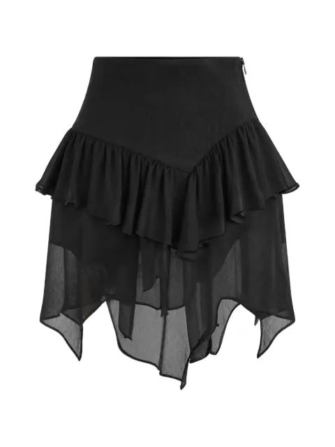 MARANT ÉTOILE ruffled asymmetric skirt Black JU0486FAD1J08E