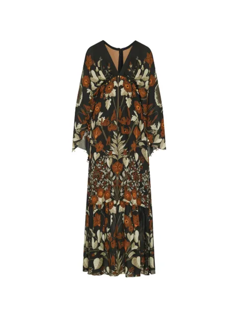 Johanna Ortiz floral-print V-neck maxi dress Green PT03819