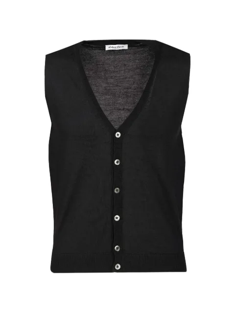 Al Duca D’Aosta 1902 fine-knit V-neck vest Blue 73AGILET