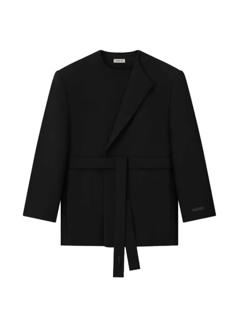 Fear Of God Crewneck belted wrap-design jacket Black FG9M62631DVWW