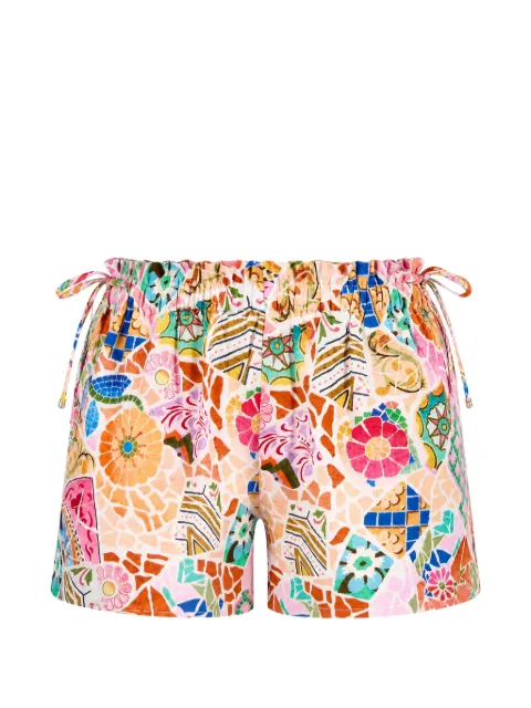 Seafolly mosaic-print drawstring mini shorts Pink 55774SH