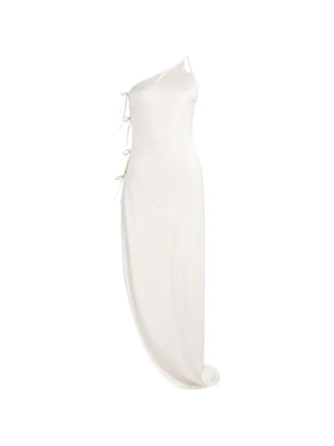 Rick Owens DRKSHDW Taco one-shoulder side-tie maxi dress Neutrals DS01F4516JL