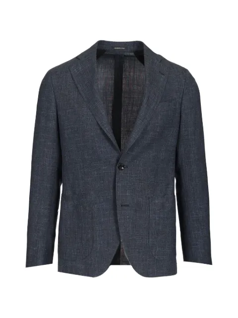 Al Duca D’Aosta 1902 melange-effect notched-lapel blazer Blue F74