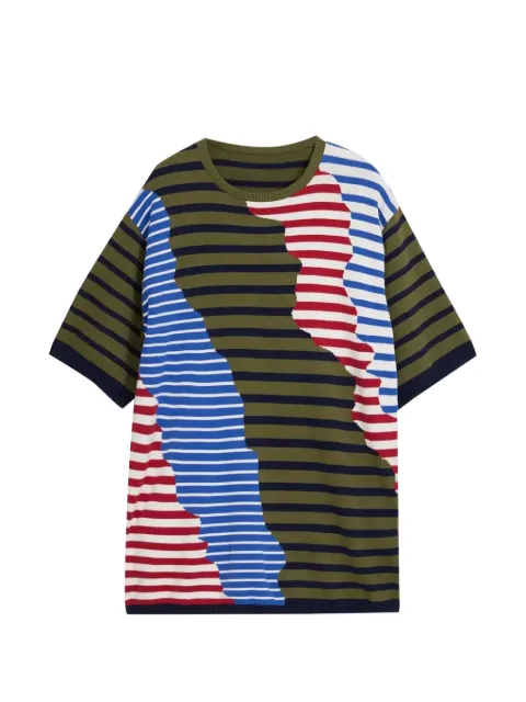 Desigual asymmetric striped T-shirt Green 25SMTF04