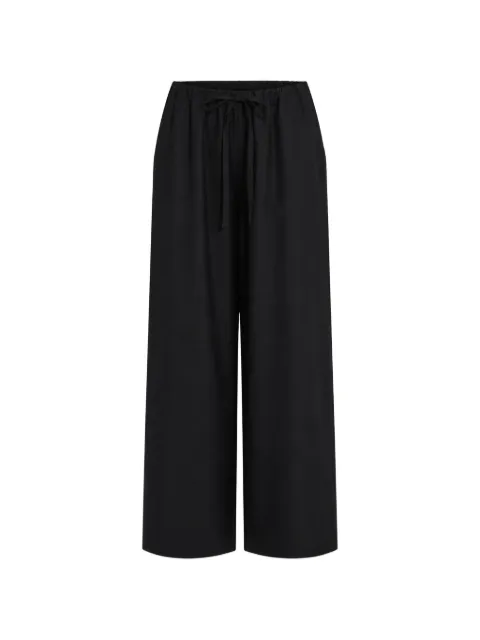 TOTEME drawstring-waist wide-leg trousers Black 261WRB0343FB02552
