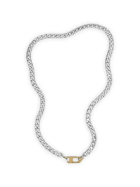 Diesel curb-chain D-logo necklace Silver DX1343040