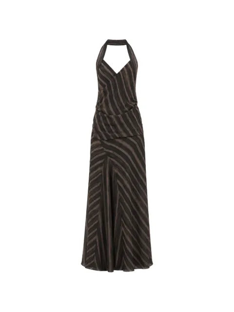 Cortana Ursula diagonal-stripe maxi dress Grey PS26A38548