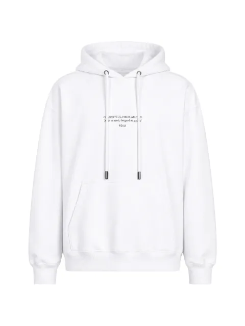 Off-White logo-print drawstring hoodie White OMBB085S26FLE009