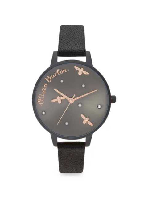 olivia burton Pearly Queen 34mm watch Black OB16PQ02