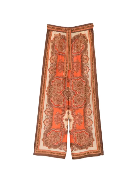 ZIMMERMANN Mahon paisley-print belted trousers Orange 1500PSS263
