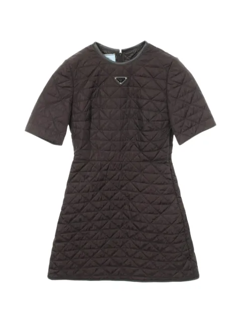 Prada Pre-Owned 2010s Re-Nylon quilted mini dress Black 1066715