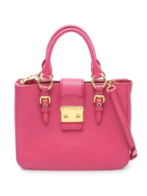 Miu Miu Pre-Owned 2000s Madras tote bag Pink 1070195