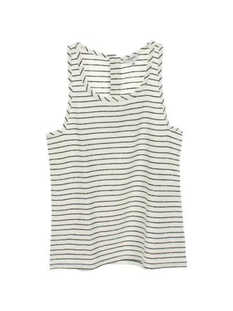 CHANEL Pre-Owned 1986-1988 Cocomark striped-pattern tank top White 1069705