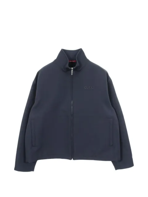 Gucci Pre-Owned 2000s embroidered-logo track jacket Blue 1069679