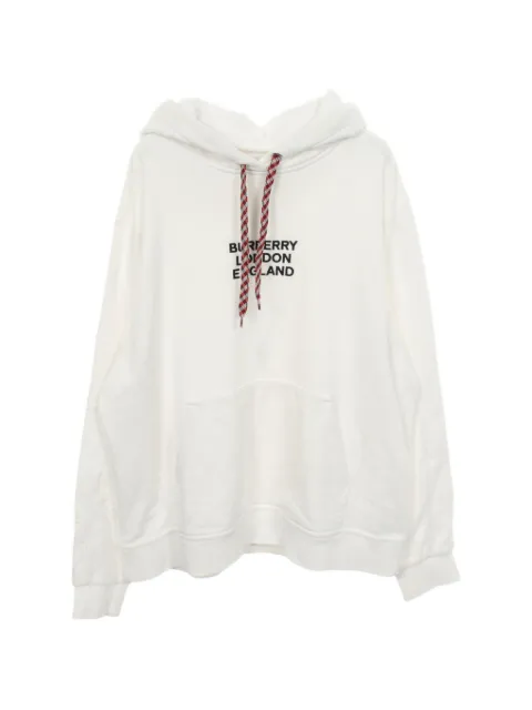 Burberry Pre-Owned 2000s logo-embroidered hoodie White 1068424