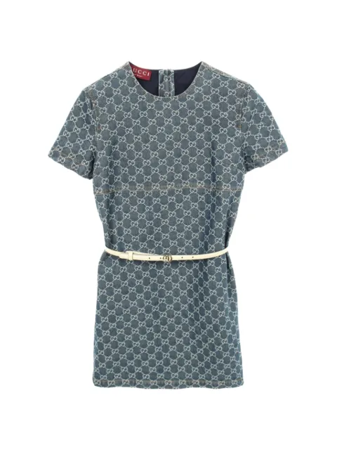 Gucci Pre-Owned 2010s GG-pattern denim mini dress Blue 1069770