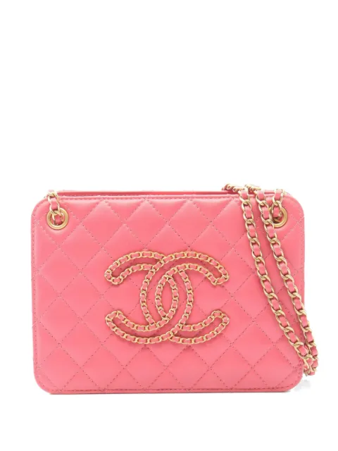 CHANEL Pre-Owned 2020-2021 matelassé Coco Mark shoulder bag Pink 107090430457621