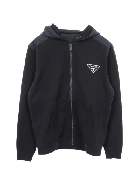 Prada Pre-Owned 2000s color-block hoodie Blue 1069715