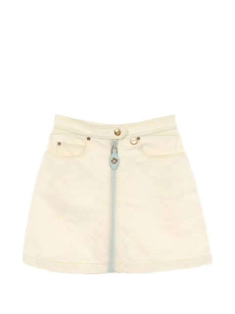 Louis Vuitton Pre-Owned 2010s zip-up denim skirt White 1066700