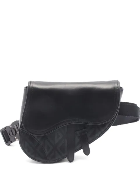 Christian Dior Pre-Owned 2010s mini Saddle CD Diamond belt bag Black 1070984