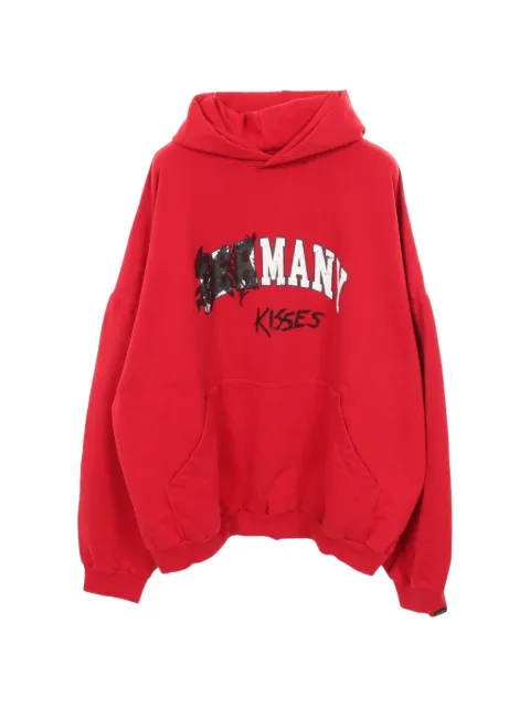 Balenciaga Pre-Owned Many Kisses distressed-graphic hoodie Red 1069743