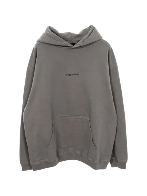 Balenciaga Pre-Owned 2010s logo embroidery hoodie Grey 1070615
