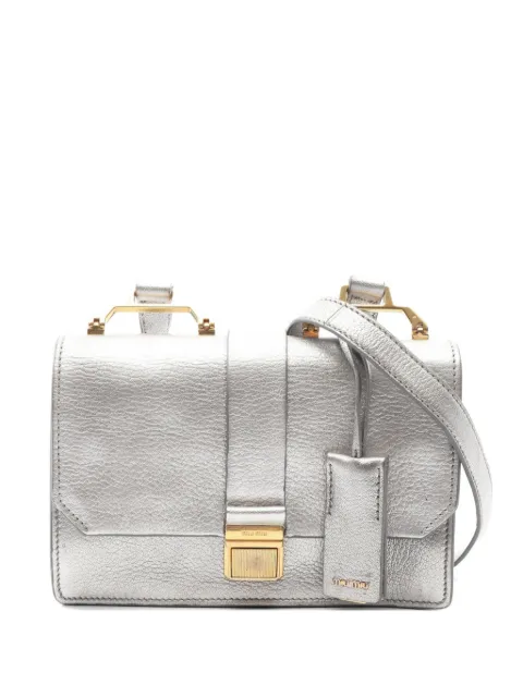 Miu Miu Pre-Owned 00s Madras leather shoulder bag Silver 1071072