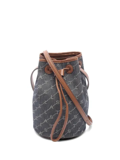 Stella McCartney Pre-Owned 2010s logo-print denim bucket bag Blue 1071728