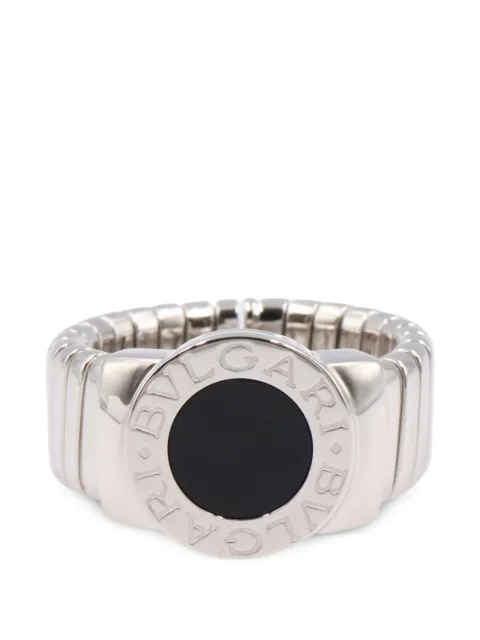 Bvlgari Pre-Owned 2010s Tubogas onyx ring Silver 1070339