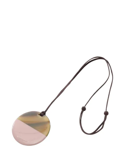 Hermès Pre-Owned Minimal City buffalo horn pendant necklace Pink 1065191