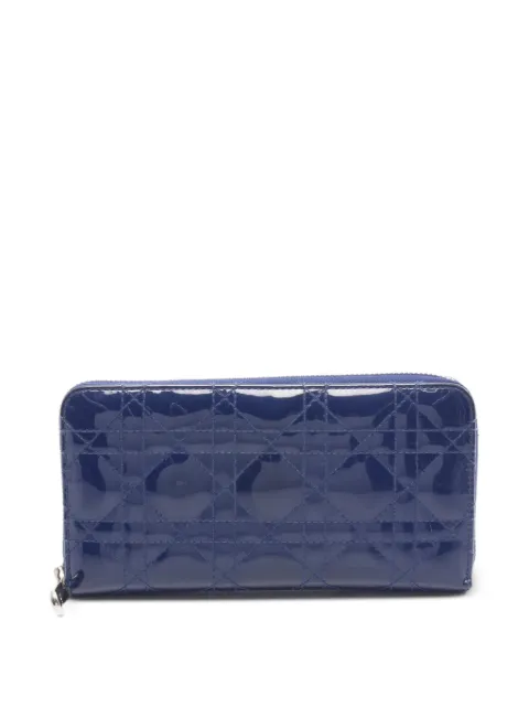 Christian Dior Pre-Owned 2000s Lady Dior Cannage wallet Blue 1063014