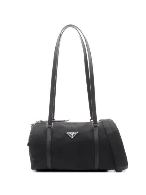 Prada Pre-Owned Tessuto Saffiano duffel bag Black 1072391