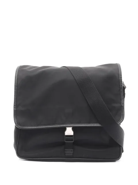 Prada Pre-Owned 2000s buckle-fastening messenger bag Black 1070717