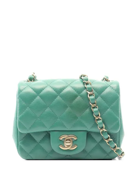 CHANEL Pre-Owned mini Classic Flap shoulder bag Green 1070915C6N04A71