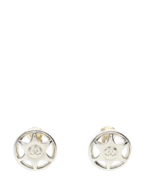 CHANEL Pre-Owned 1986-1988 Coco Mark earrings Silver 1065064