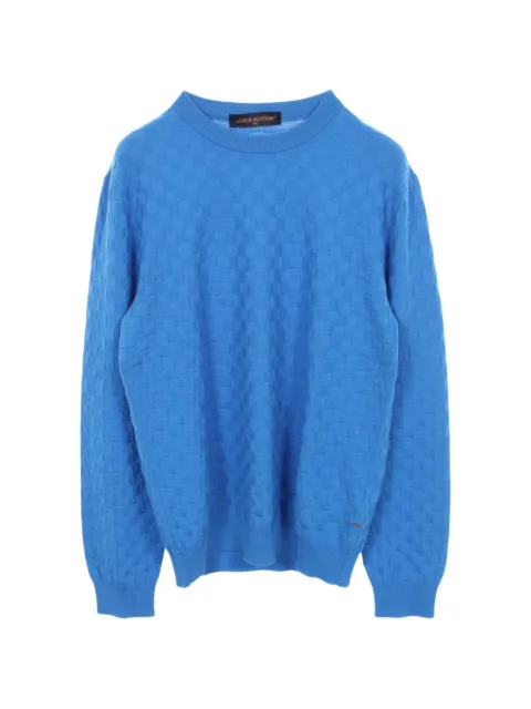 Louis Vuitton Pre-Owned 2010s Damier crew-neck sweater Blue 1069708