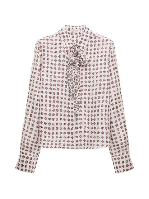 Dorothee Schumacher graphic-print silk blouse White 349206