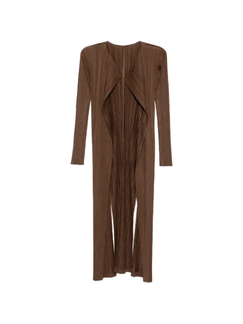 Pleats Please Issey Miyake Swing pleated coat Brown PP66JO592