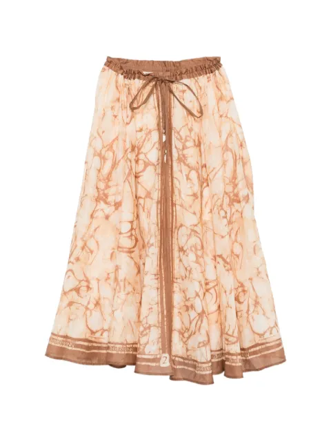 ZIMMERMANN Indra midi skirt Neutrals 8075SSS262