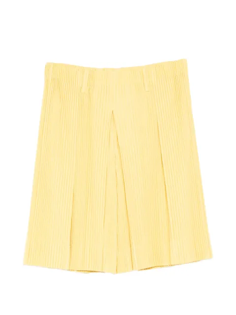 Homme Plissé Issey Miyake pleated shorts Yellow HP66JF159