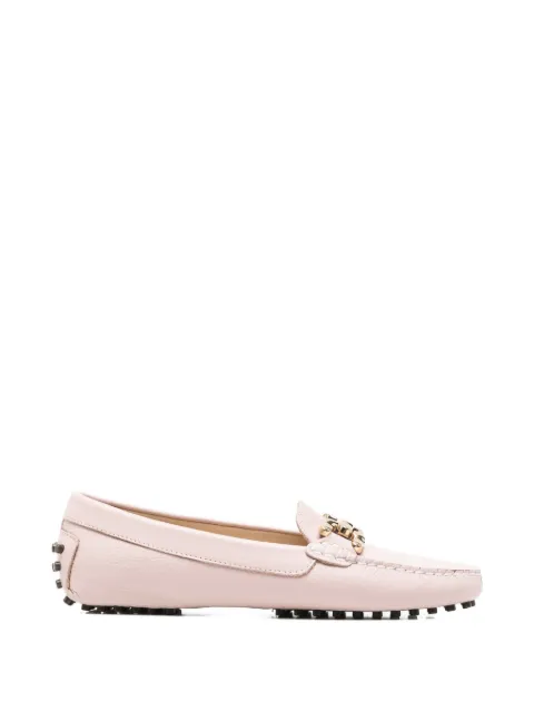 SERGIO MORETTI FIRENZE chain-link pebble-grain loafers Pink 6015GT1043
