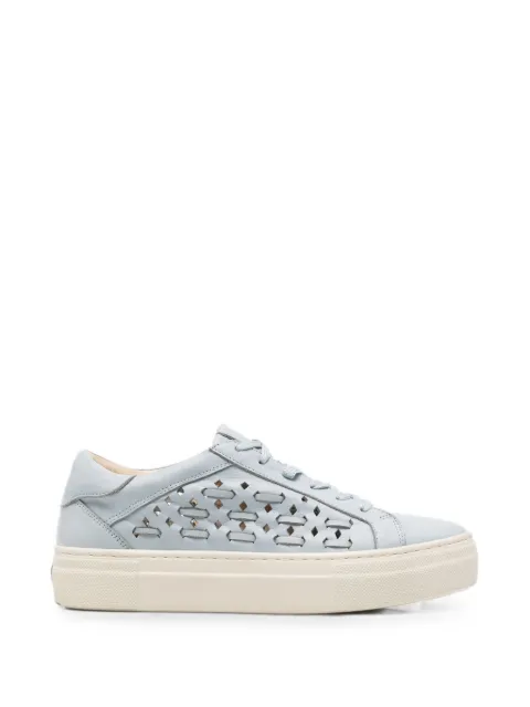 SERGIO MORETTI FIRENZE cut-out leather sneakers Blue 60155720