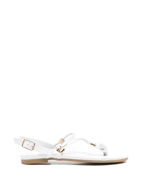 SERGIO MORETTI FIRENZE logo-plaque t-bar sandals White 60156223